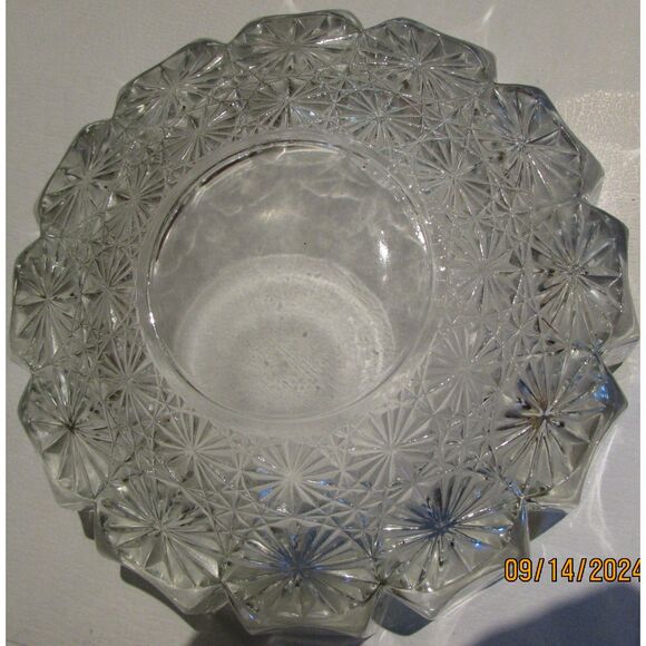 VINTAGE OCEAN GLASS CUT GLASS CRYSTAL ASHTRAY CLEAR RETRO DAISY BARWARE - Picture 4 of 4